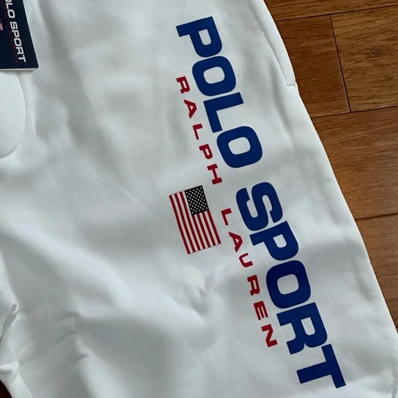 Polo Ralph Lauren Polo Sport Fleece Shorts in White XL - Picture 2 of 4